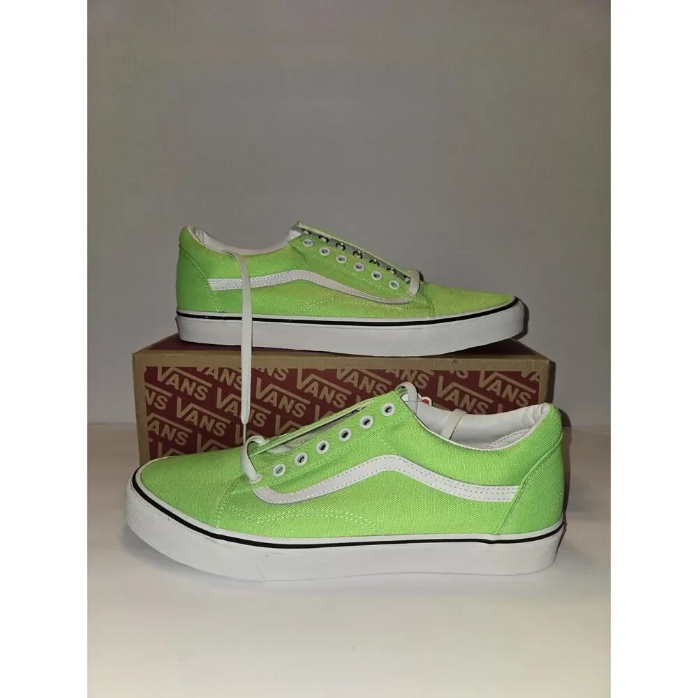 NWT Vans Old Skool Neon Green Gecko Sneakers US Mens Size 12